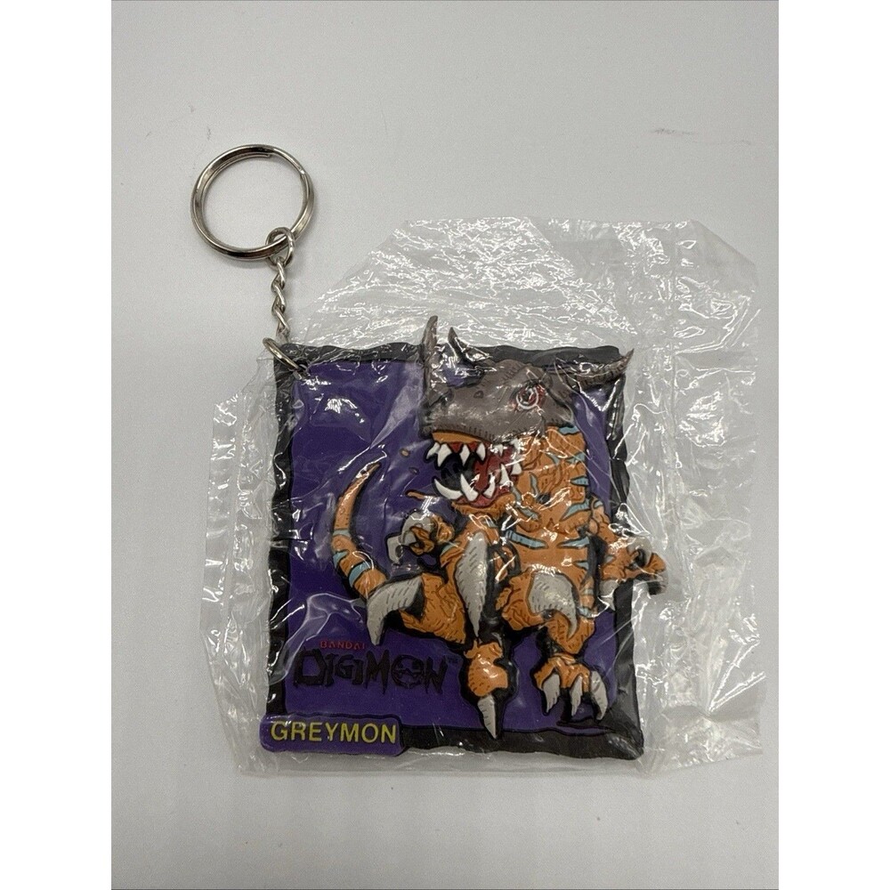 1999 Bandai Digimon Greymon Vinyl Keychain Magnet NOS